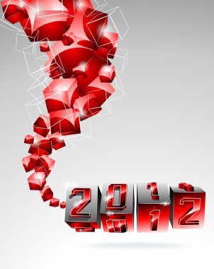 Happy New Year 2012 design clipart