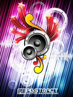 Vector illustration for a musical theme with speakers clipart