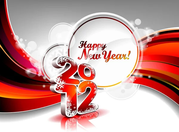 Mutlu yeni yıl 2012 tasarım — Stok Vektör
