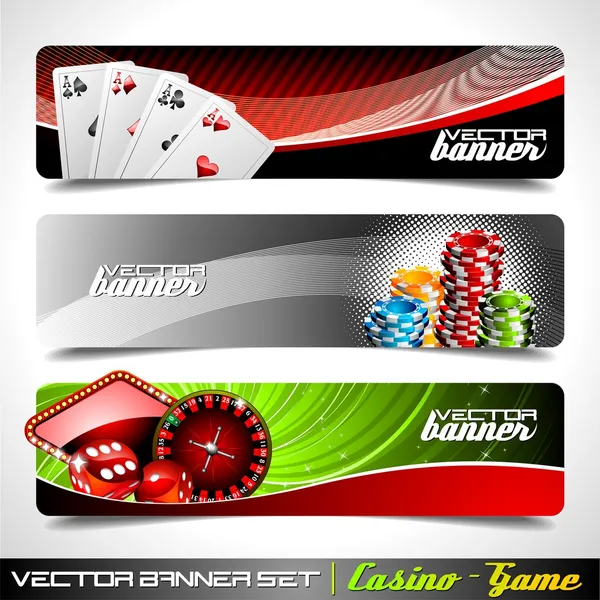Banner vectorial establecido en un tema de Casino . — Archivo Imágenes Vectoriales