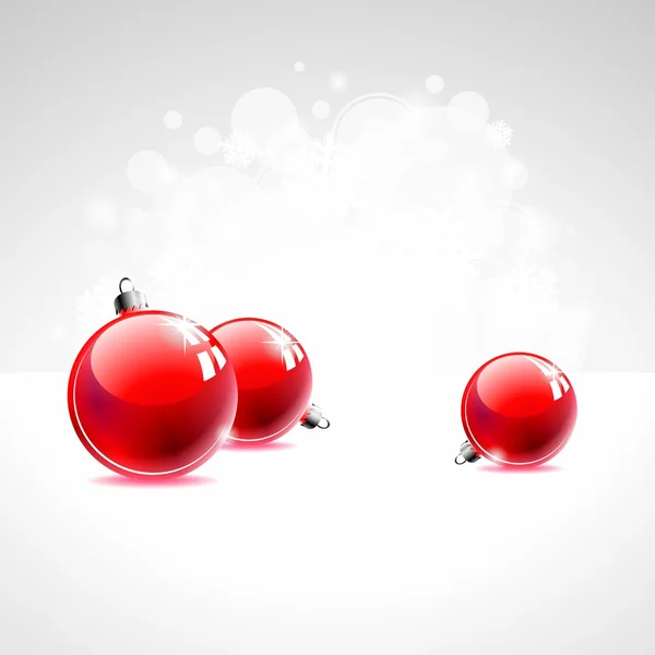 Праздничная иллюстрация с красным рождественским мячом на белом фоне . — стоковый вектор