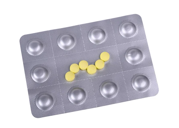 Tabletták fólia a fólia — Stock Fotó