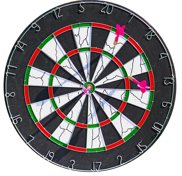 Dartboard με 3 dart σε αυτό — Φωτογραφία Αρχείου