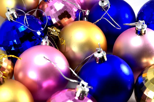 Many Christmas baubles for tree — Stock Photo, Image