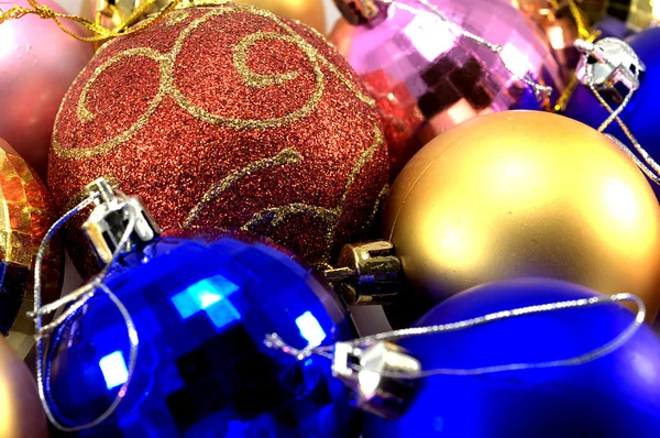 Christmas baubles different colours — Stok fotoğraf