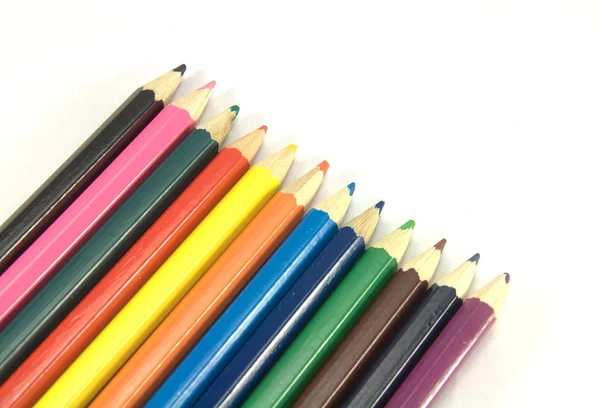 Enkel färgade pennor — Stockfoto