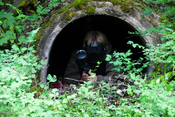 stock image Playing Paintball in The Woods