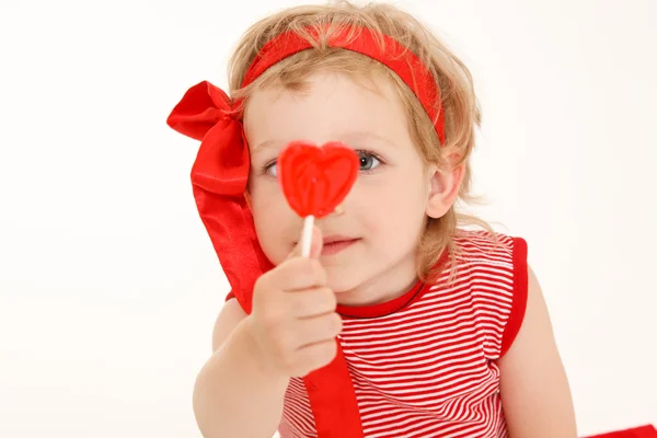 Κοριτσάκι με μια γλυκιά καρδιά — Φωτογραφία Αρχείου