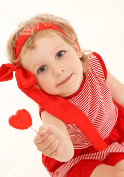 Dziewczynka z słodkie serca — Zdjęcie stockowe
