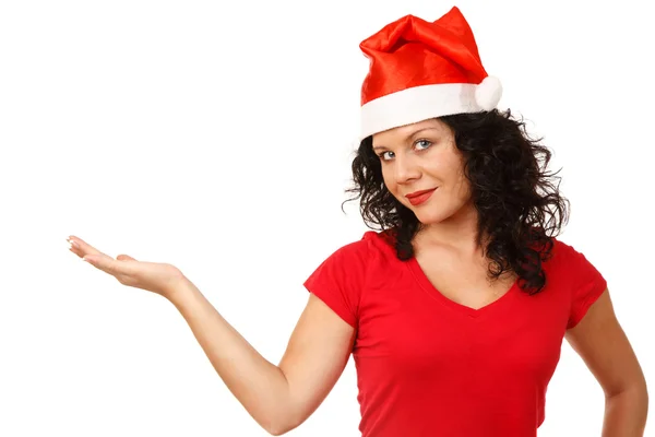 Christmas girl in Santa hat — Stock Photo, Image