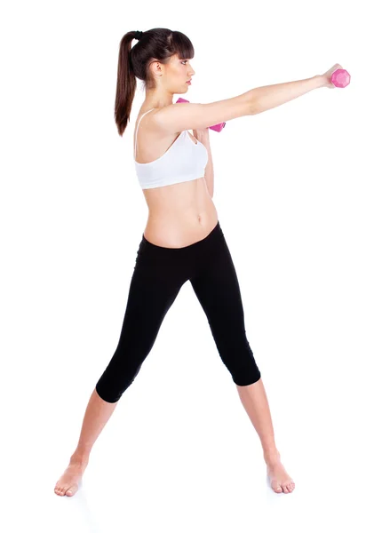 Donna che fa esercizi di fitness — Foto Stock