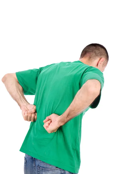 Man have a kidney pain — Stock Photo, Image