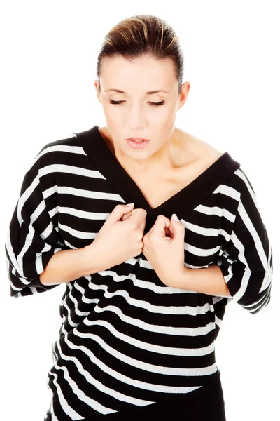 Mulher com dor de pulmão — Fotografia de Stock
