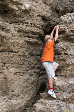 Boy climbing clipart