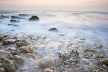 Sea tide looking like fog clipart