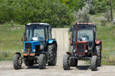 Two wheeled tractors clipart