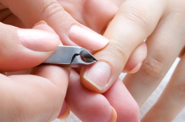 Nail salon, cuticle cut clipart