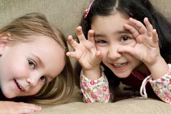 Two cute little girls — Stock Photo, Image