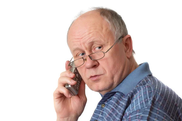 Hombre mayor al teléfono —  Fotos de Stock