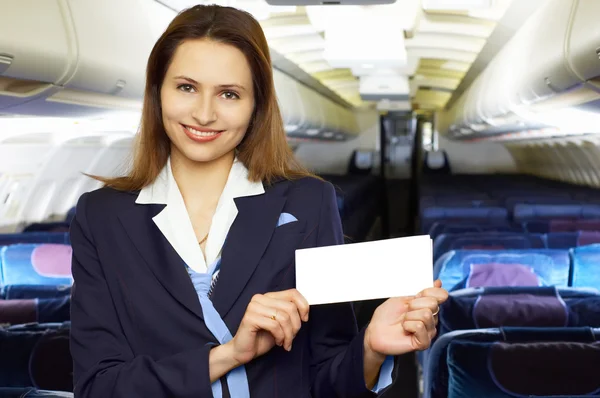 Lucht gastvrouw (stewardess) — Stockfoto