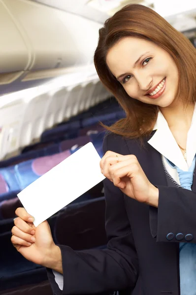 Lucht gastvrouw (stewardess) — Stockfoto