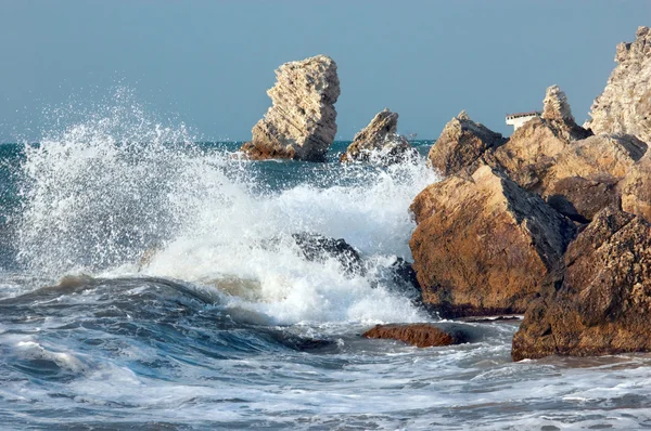 Błękitne morze szturm — Zdjęcie stockowe