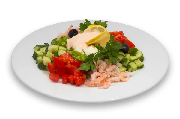 Garnéla saláta zöldség — Stock Fotó
