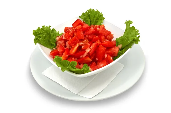 Tomatensalat mit Salat — Stockfoto