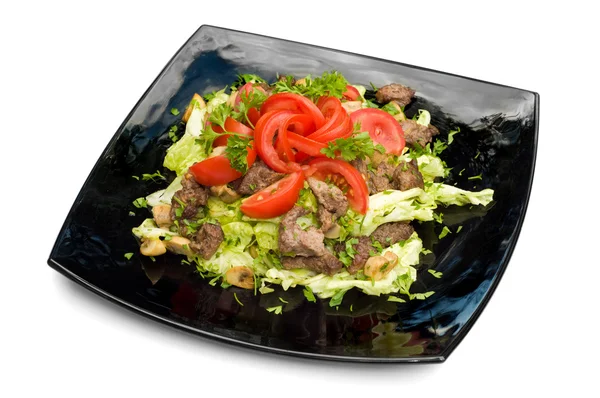 Vegetables and meat salad — Stock Photo, Image