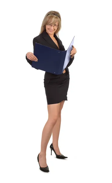 Blonďatá sekretářka — Stock fotografie
