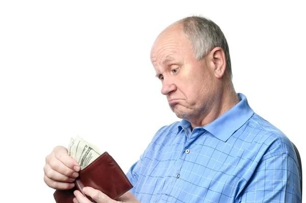Senior man with wallet — Stock Photo, Image