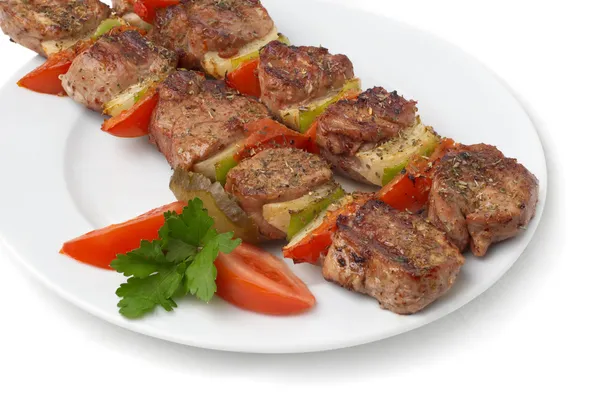 Gegrillter Kebab mit Gemüse — Stockfoto