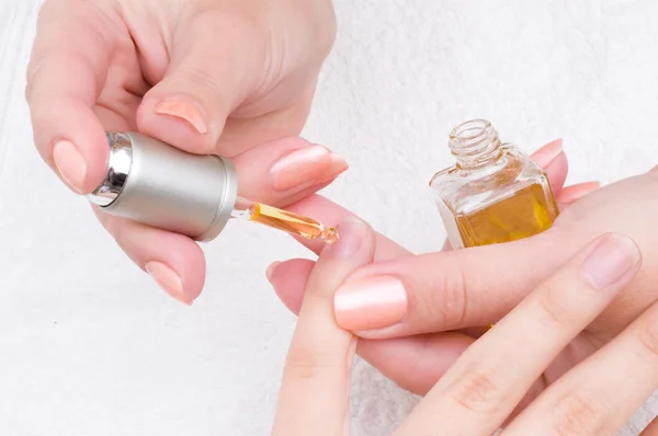 stock image Manicure - moisturizing and nutrition