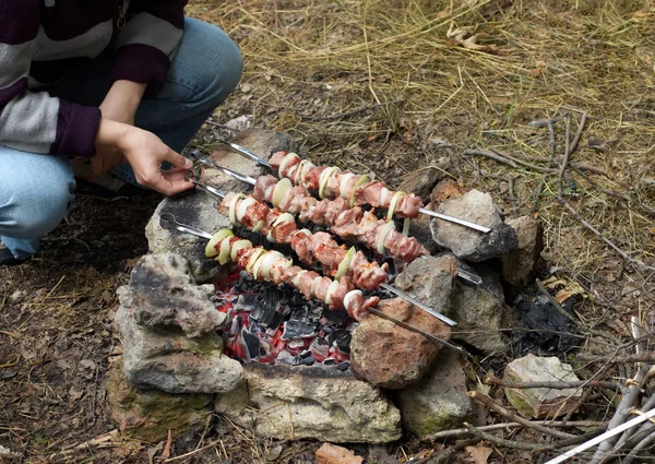 Preparación de Kebab — Foto de Stock