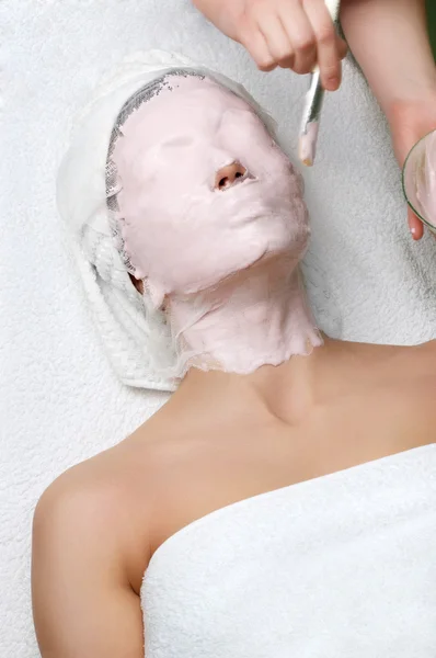 Serie salón de belleza, máscara facial — Foto de Stock