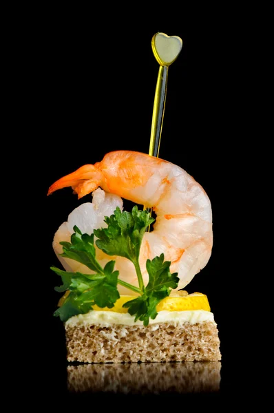 Shrimp canape — Stock Photo, Image