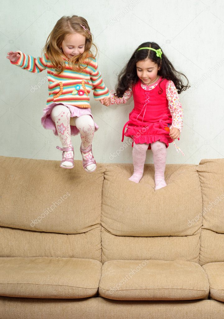 Two cute little girls Stock Photo