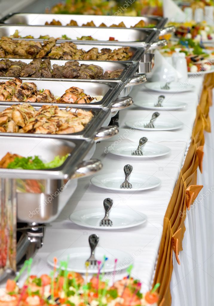 Banquet meals served on tables