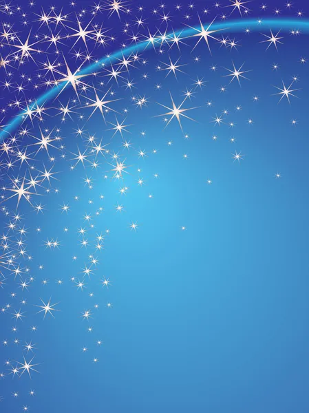 Vánoční téma s hvězdami na modrém pozadí. — Stockový vektor