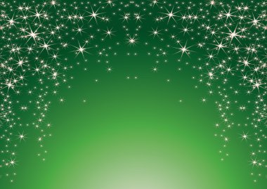 Christmas theme with stars on a green background. clipart