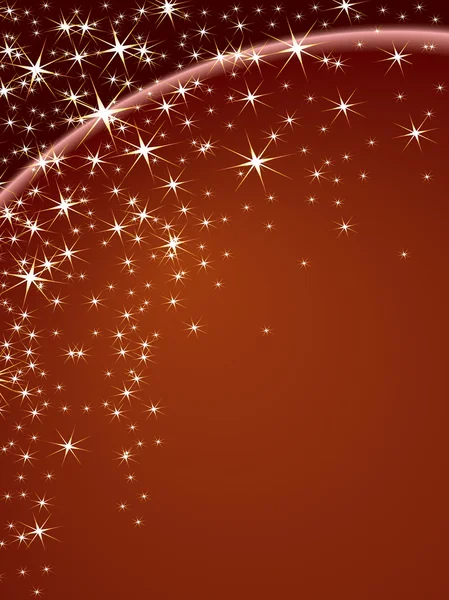 Jultema med stjärnor på brun bakgrund — Stock vektor
