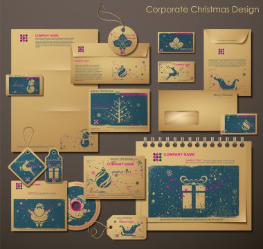 Corporate Christmas Design with Christmas Symbols clipart