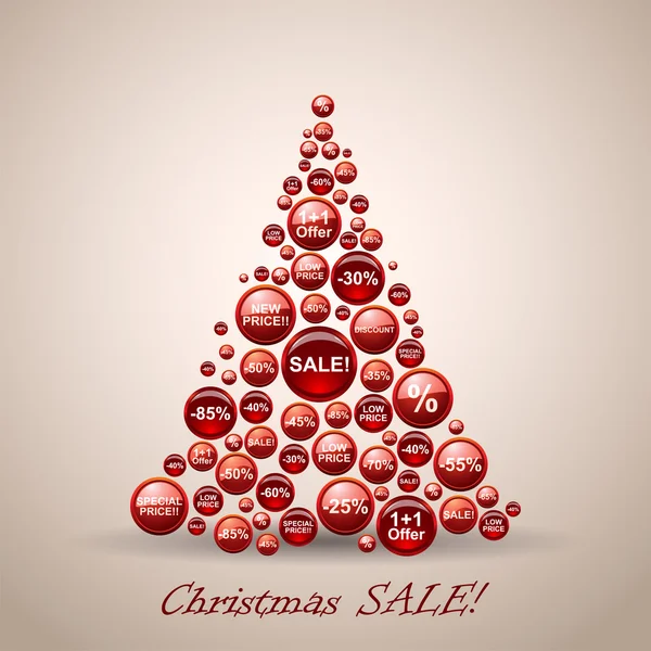 Christmas Sale Tree. — Stock Vector
