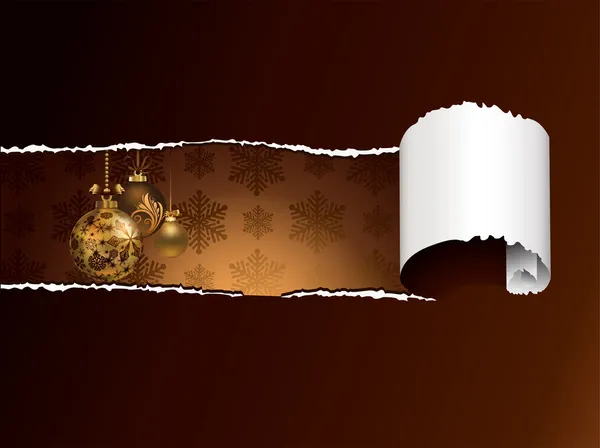 Torn Paper Christmas Background . — Stock Vector