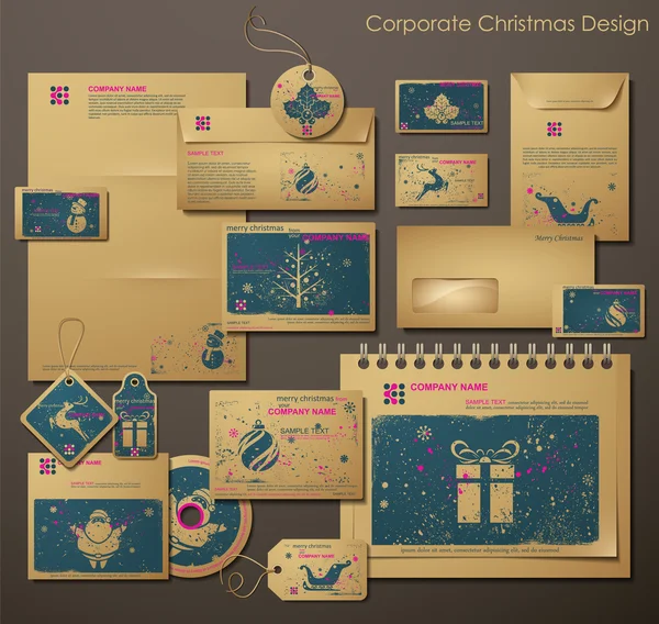 Diseño Corporativo de Navidad con Símbolos de Navidad — Vector de stock