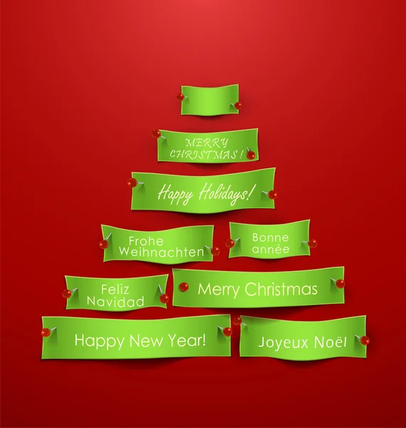 Découpes de papier en forme d'arbre de Noël . — Image vectorielle