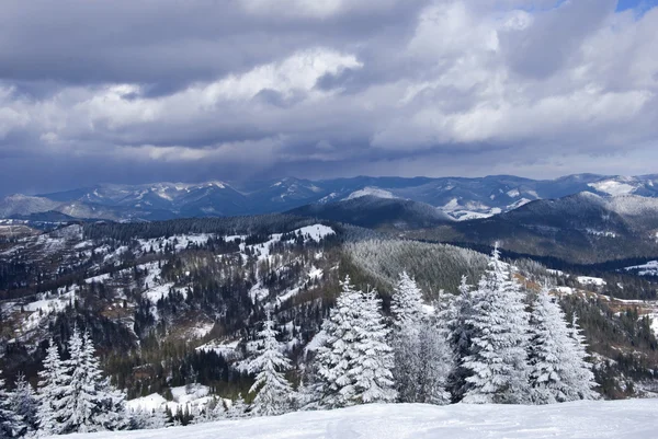 山の中の冬 ロイヤリティフリーのストック画像
