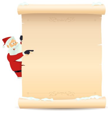 Santa Pointing Christmas List clipart