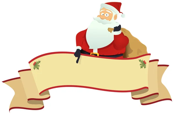 Santa's scroll banner — Stock Vector