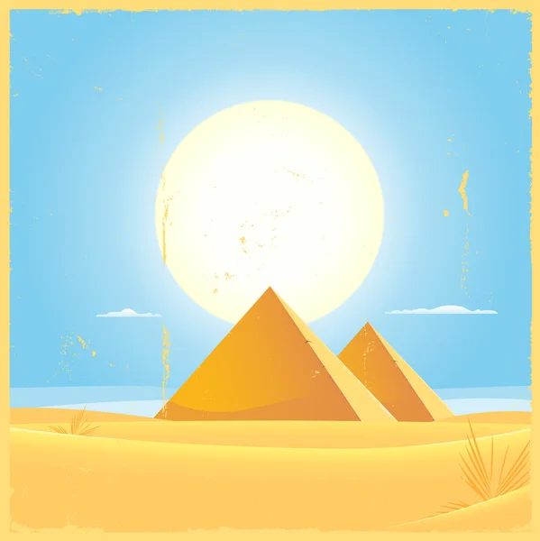 ギザのピラミッドの正方形のポスター — ストックベクタ